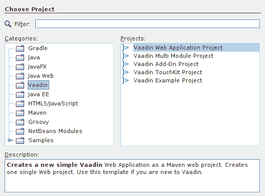 Vaadin new project