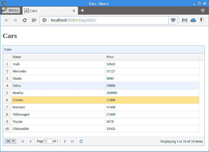 Displaying database data in a datagrid